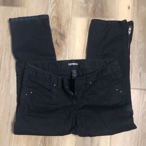 Express black crop pant with zipper detail